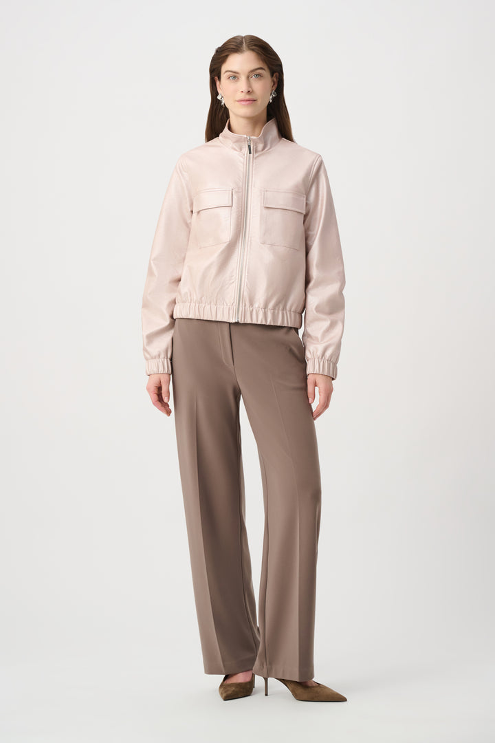 Metallic Leatherette Bomber Jacket 264907