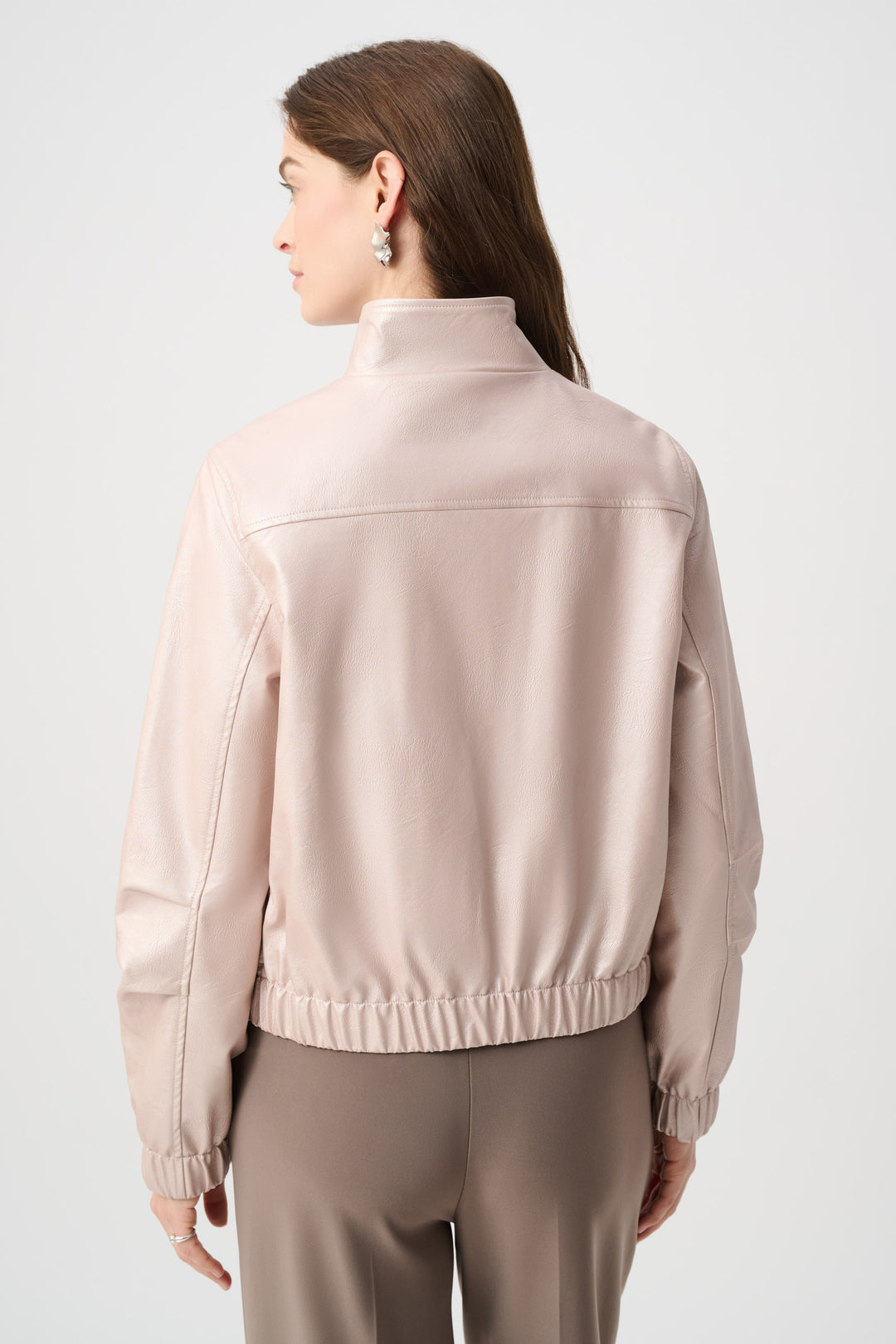 Metallic Leatherette Bomber Jacket 264907