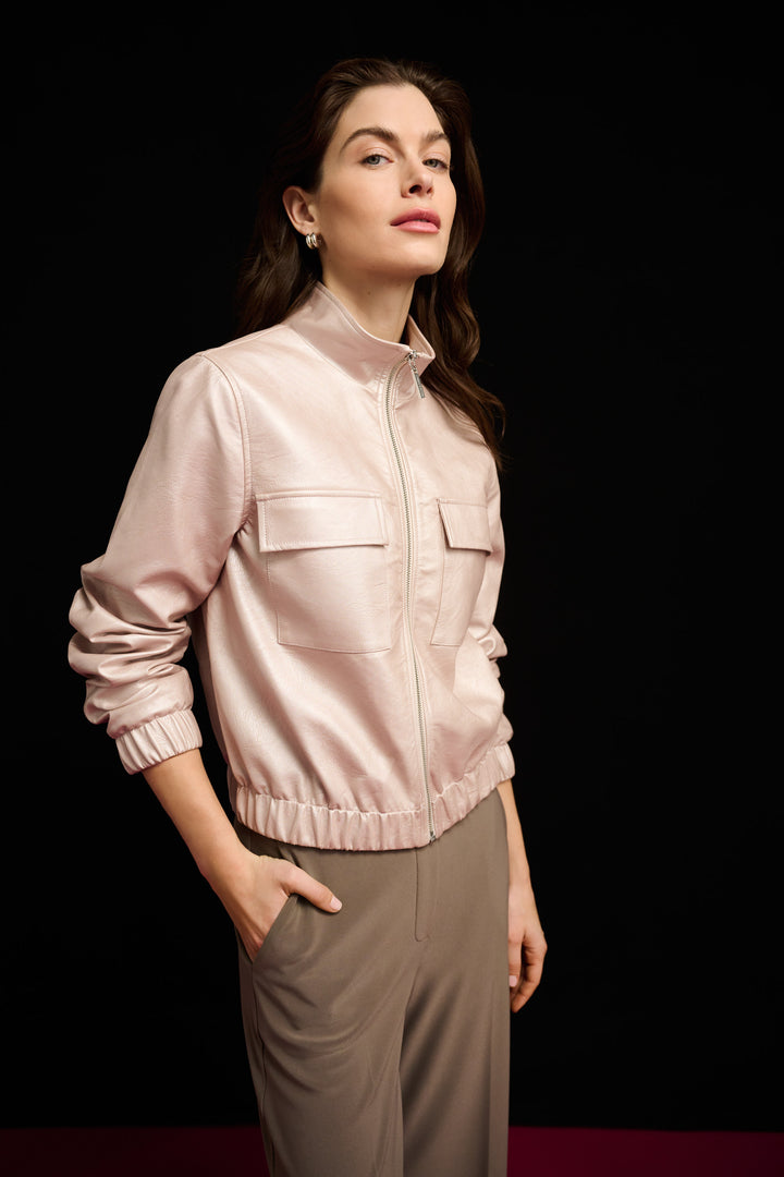 Metallic Leatherette Bomber Jacket 264907