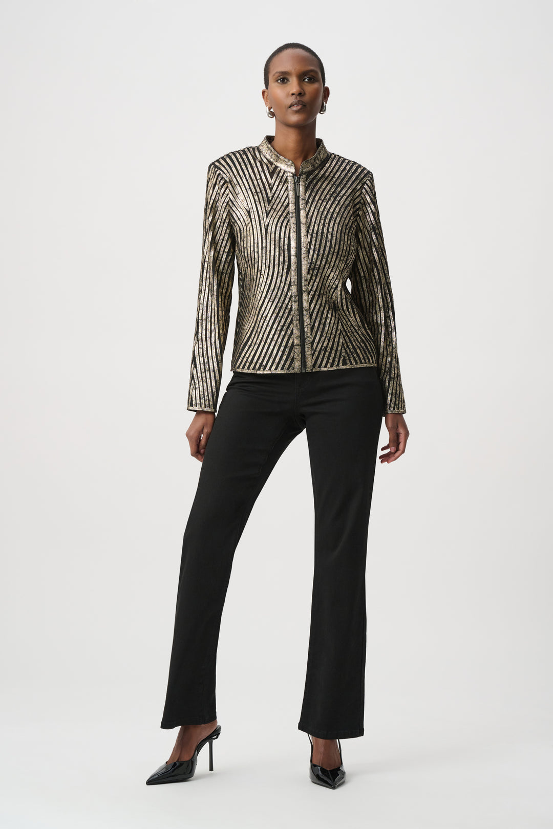 Metallic Soutache Fitted Jacket 264908