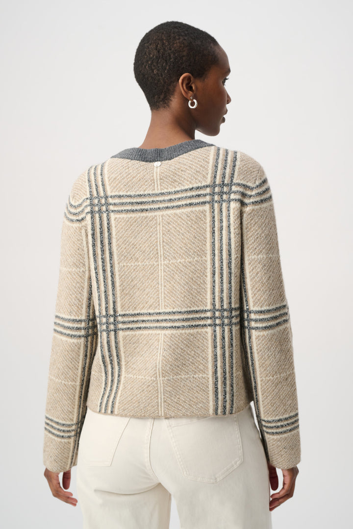 Plaid Straight-Fit Cardigan 264909