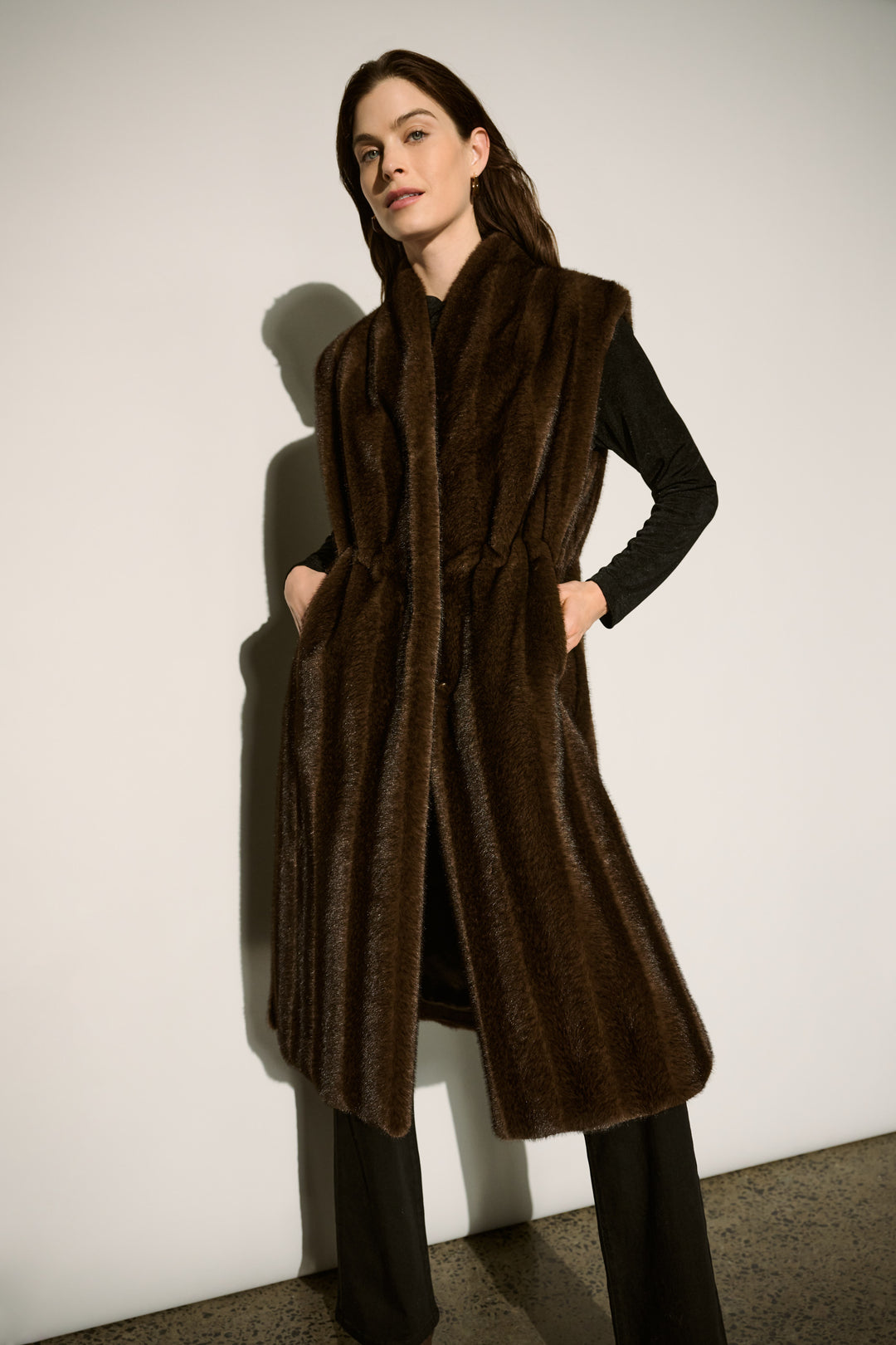 Straight Fit Faux Fur Vest 264911