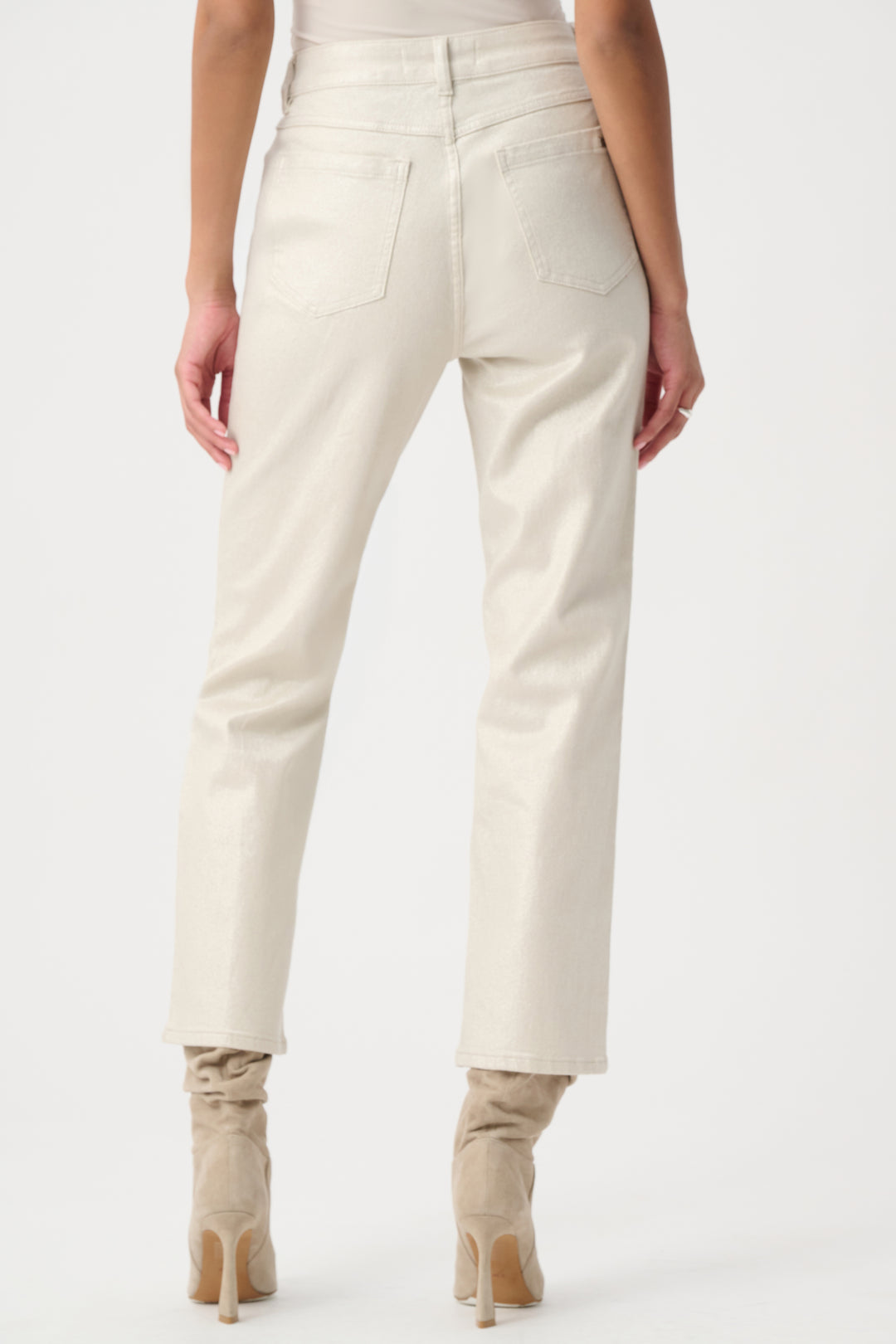 Classic Straight Leg Metallic Jeans 264913