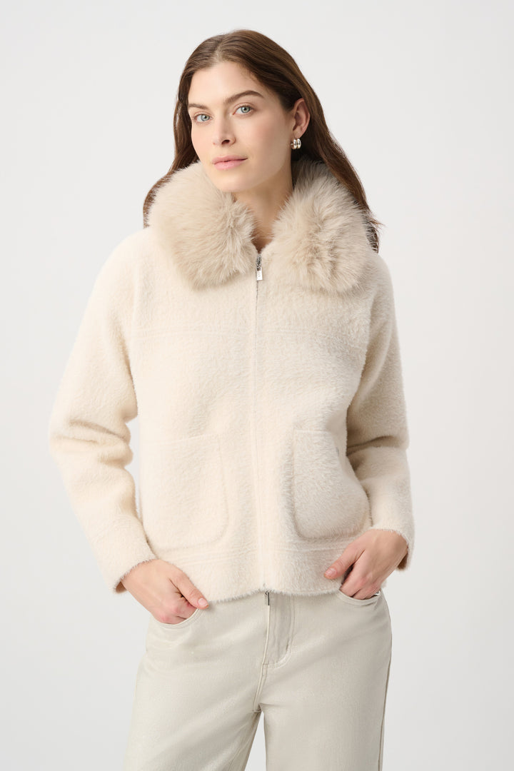Detachable Faux Fur Collar Jacket 264920