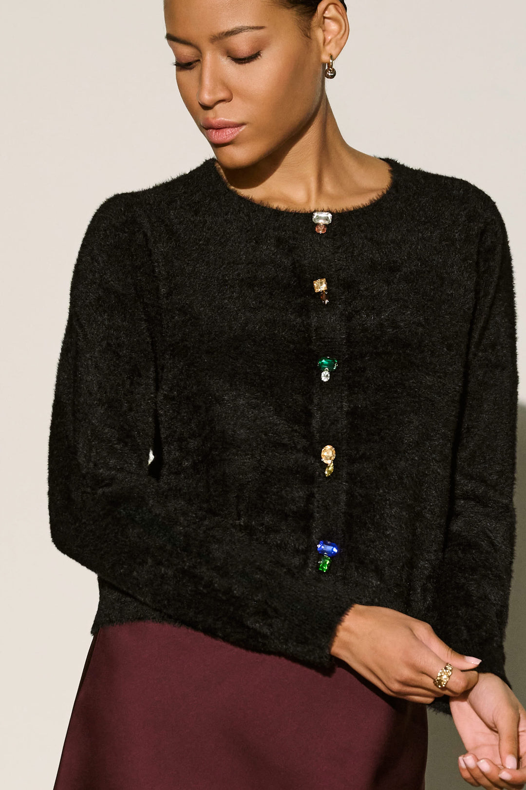 Bejeweled Crewneck Cardigan 264924