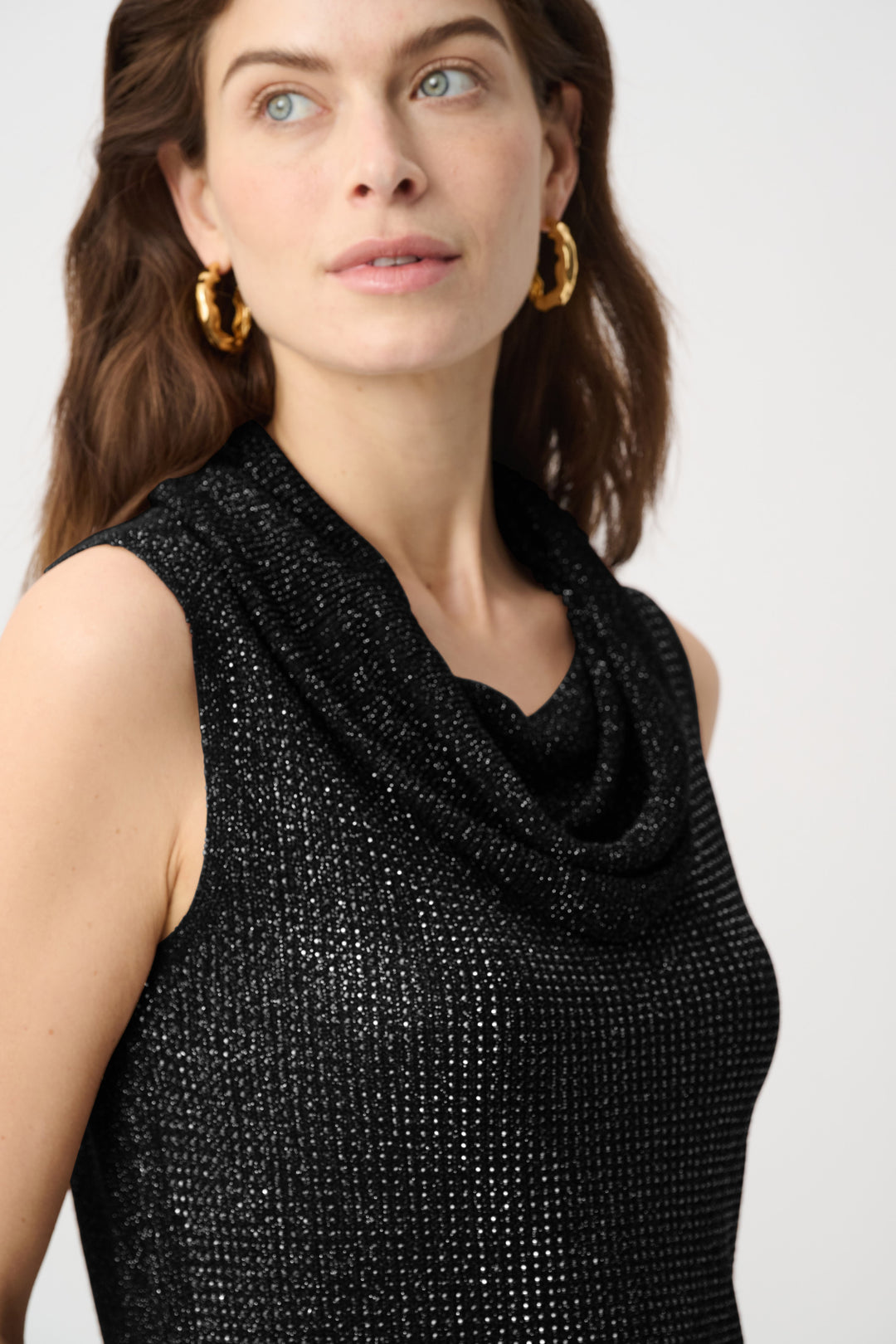 Rhinestone Cowl Neck Top 264929