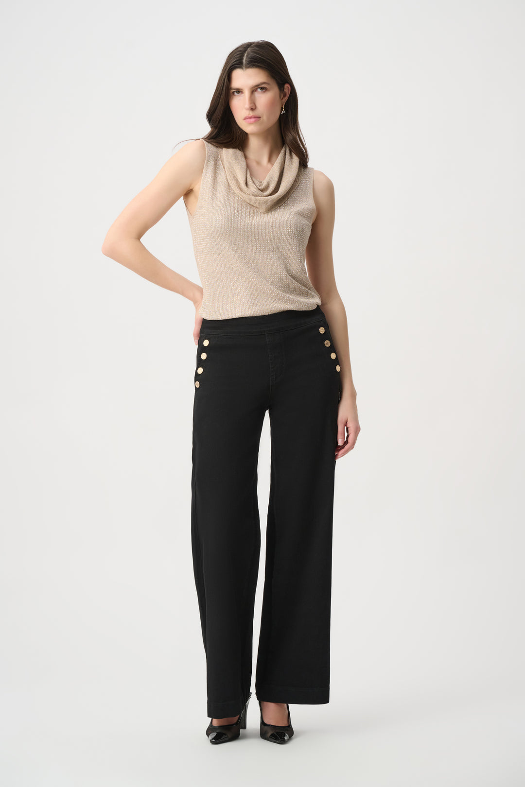 Rhinestone Cowl Neck Top 264929