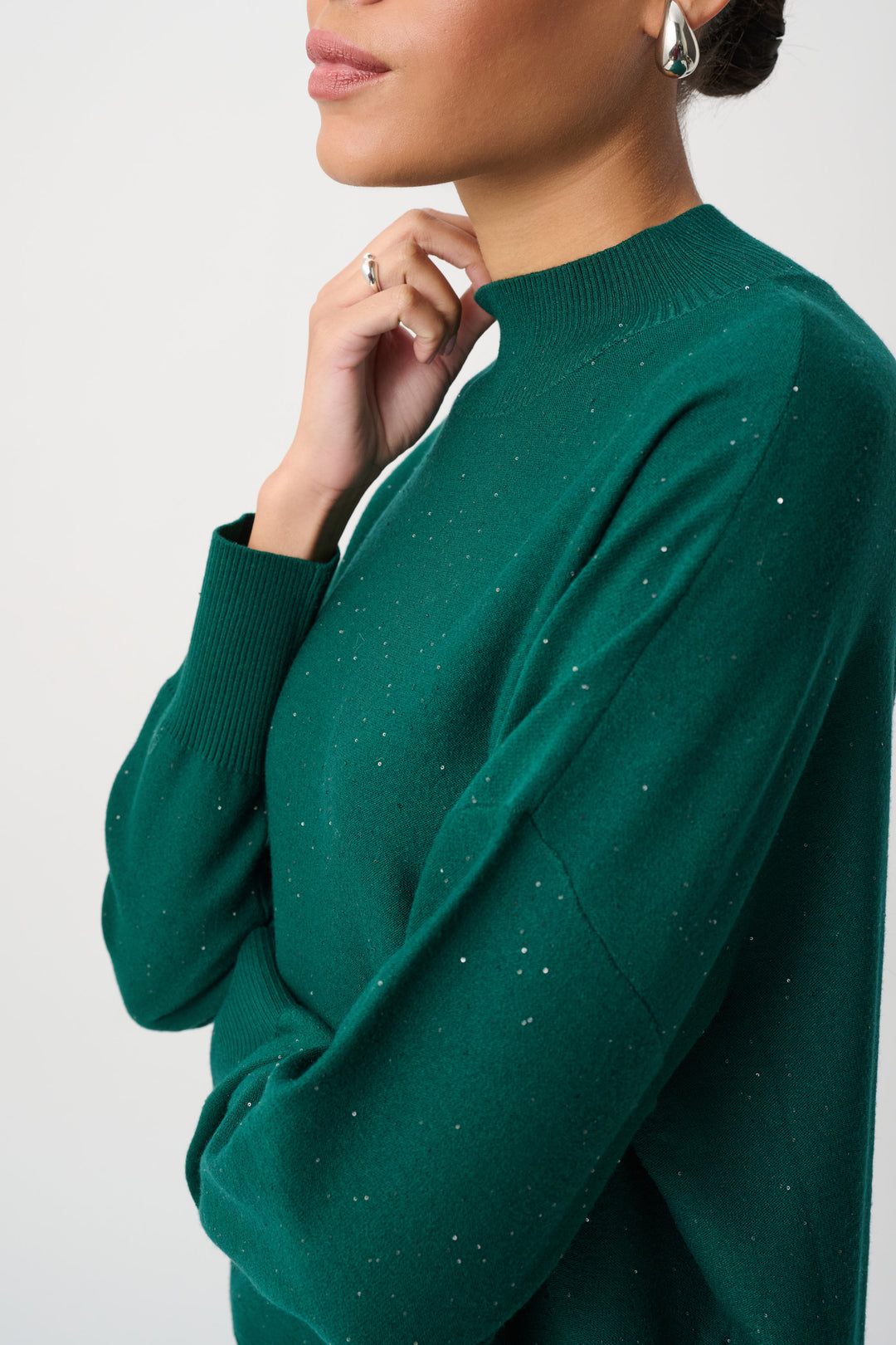 Sequin Mock-Neck Sweater 264930