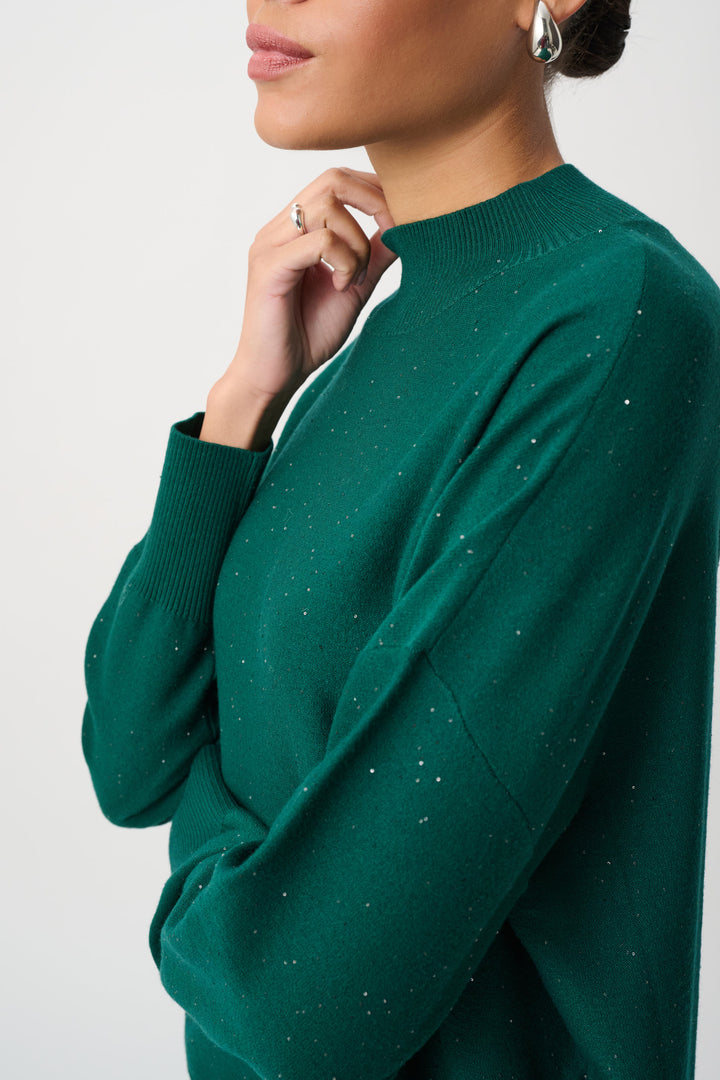 Sequin Mock-Neck Sweater 264930