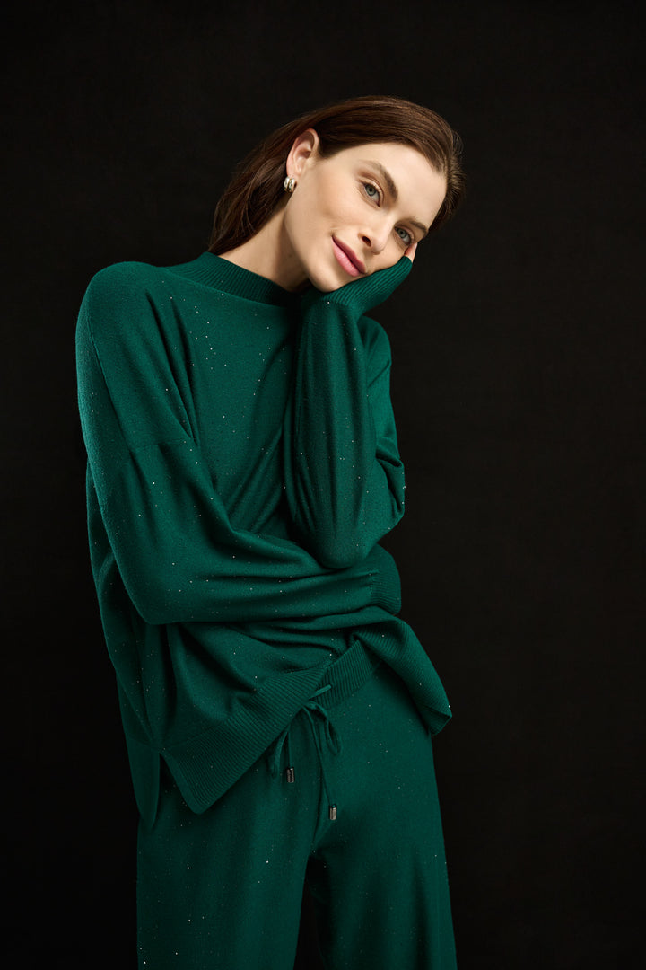 Sequin Mock-Neck Sweater 264930