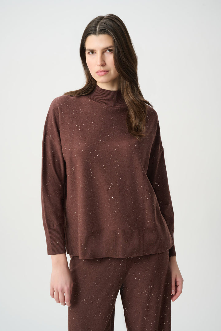 Sequin Mock-Neck Sweater 264930