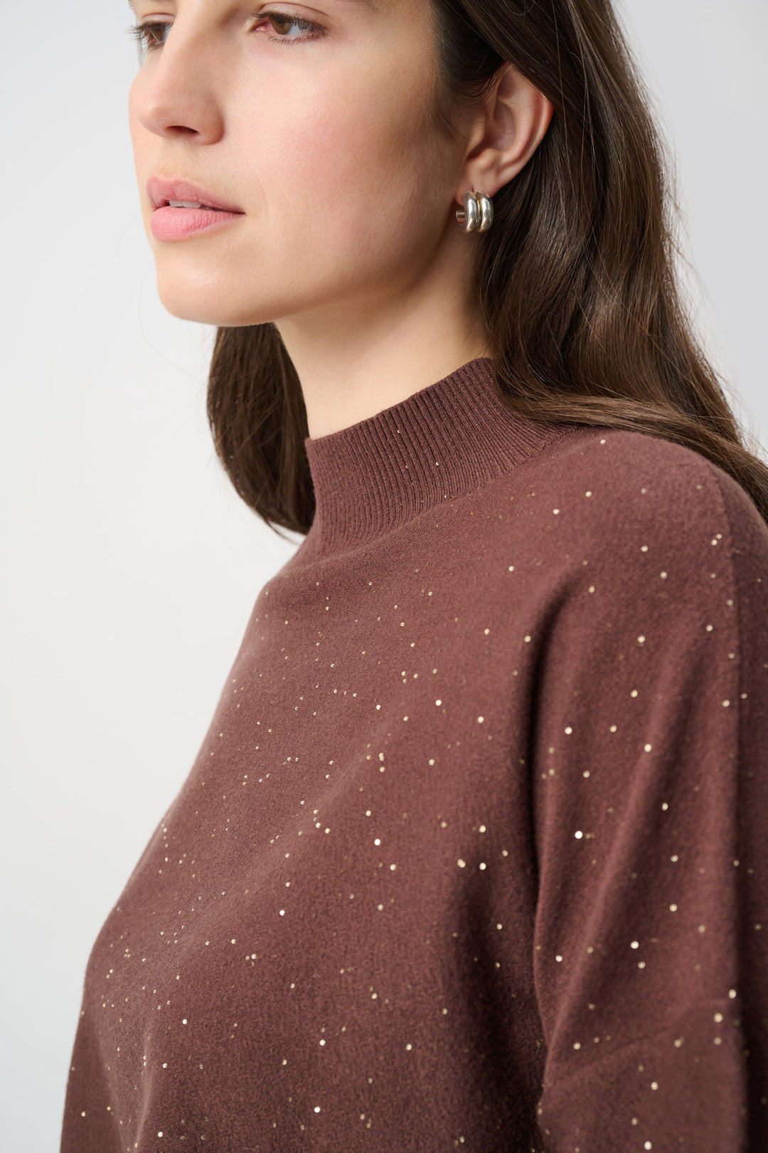 Sequin Mock-Neck Sweater 264930