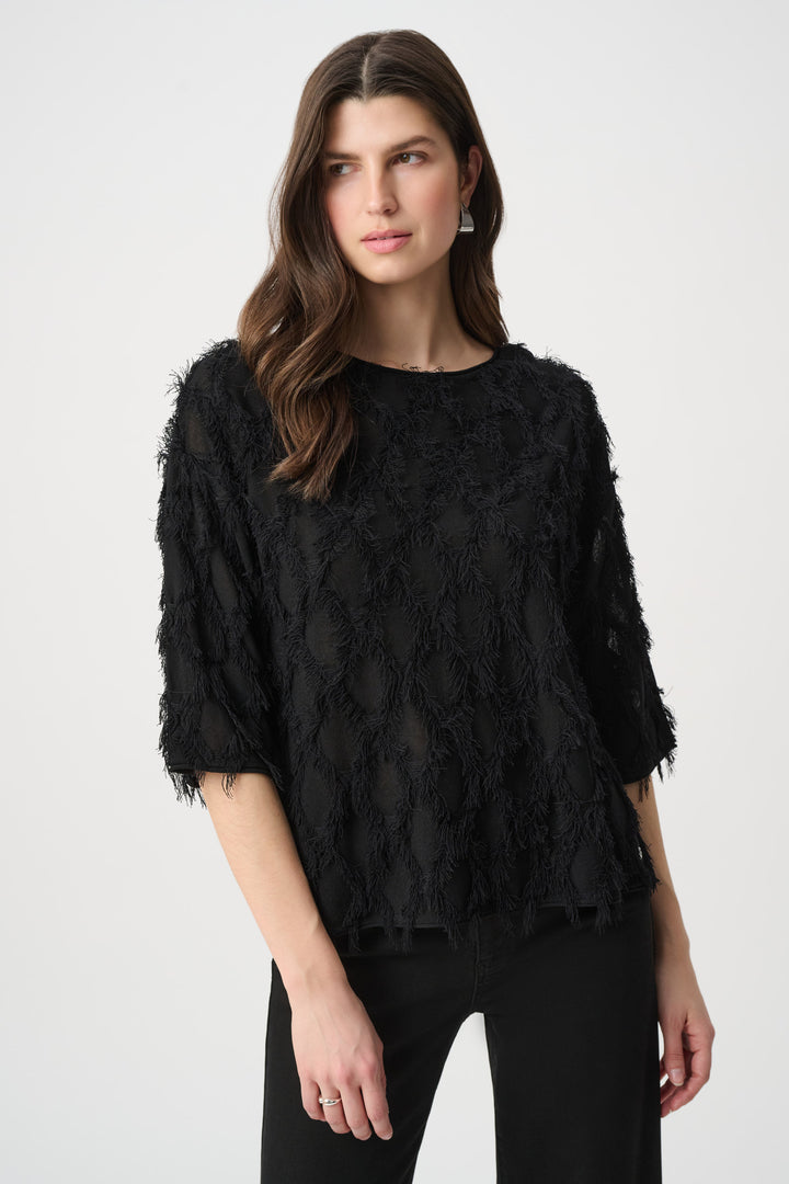 Boat Neck Fringe Sweater 264933