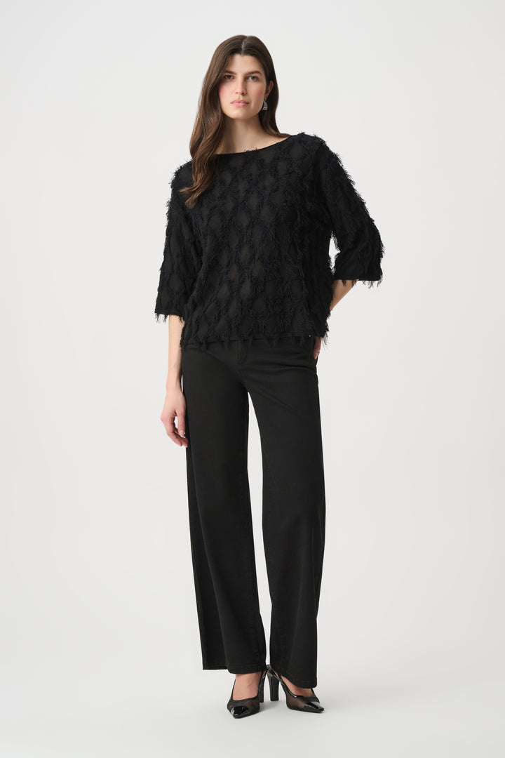 Boat Neck Fringe Sweater 264933