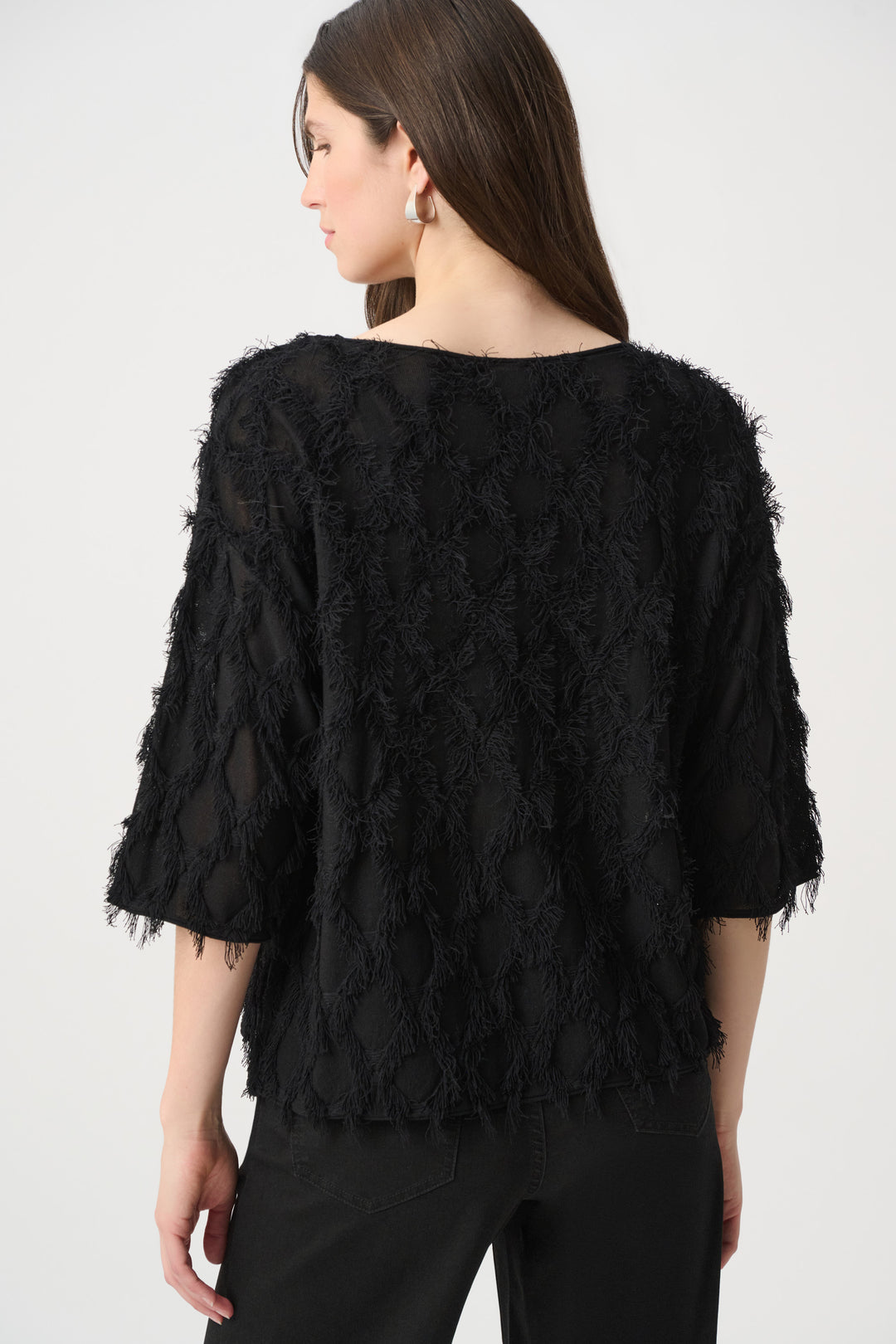 Boat Neck Fringe Sweater 264933