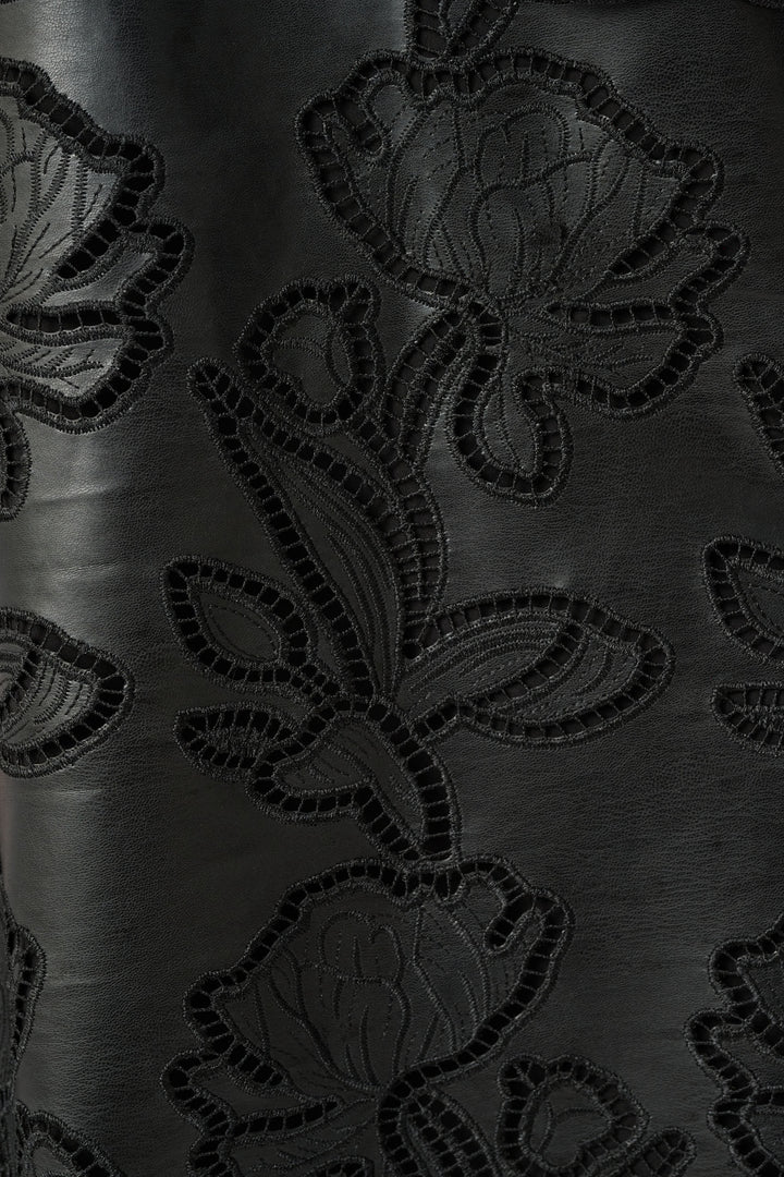 Faux Leather Embroidered Bolero 264938