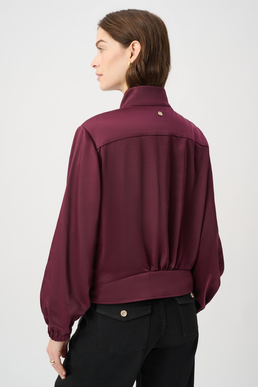 Satin Puff Sleeve Utility Jacket 264939