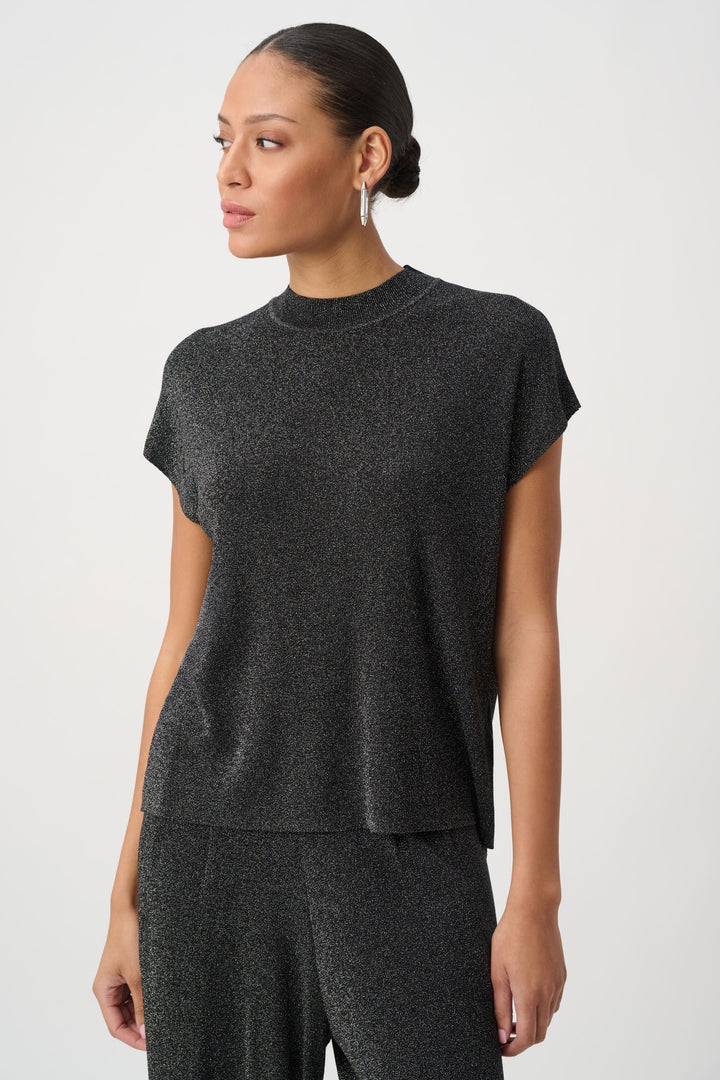 Mock Neck Lurex Sweater Top 264943