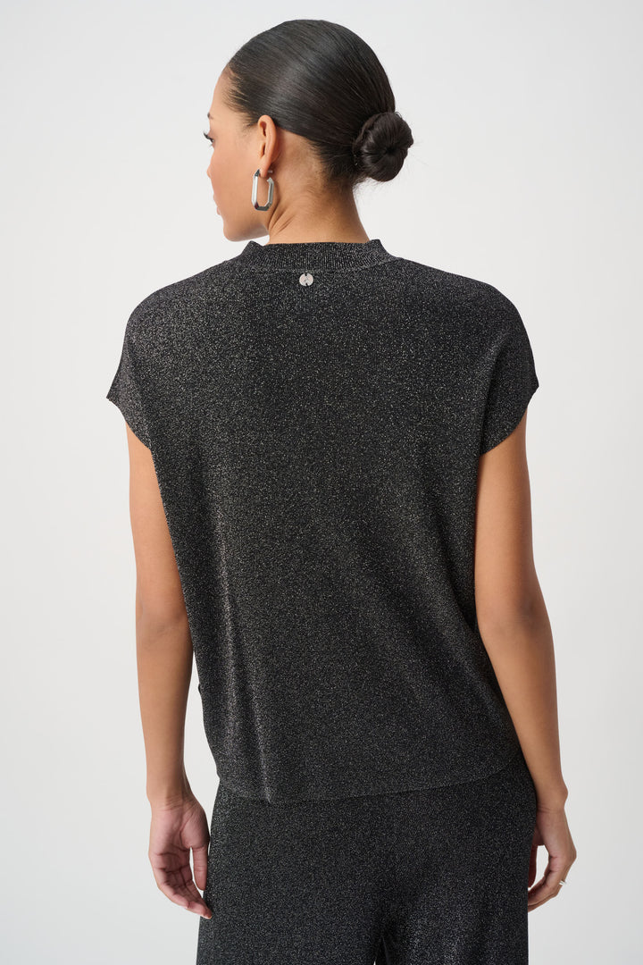 Mock Neck Lurex Sweater Top 264943