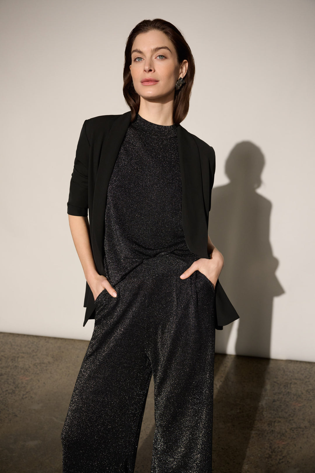 Mock Neck Lurex Sweater Top 264943