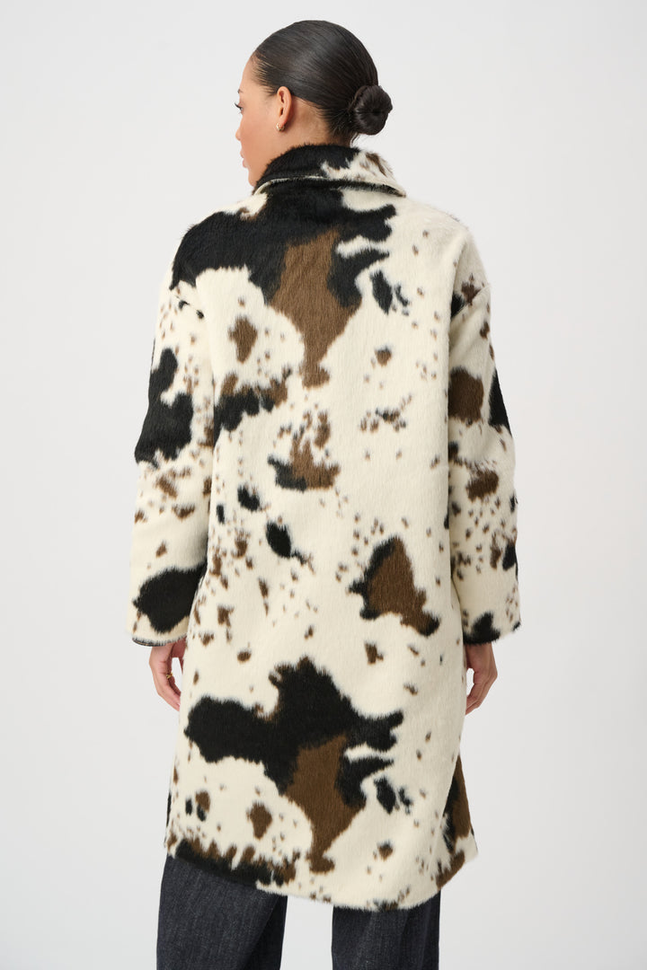 Faux Fur Cow Print Coat 264944
