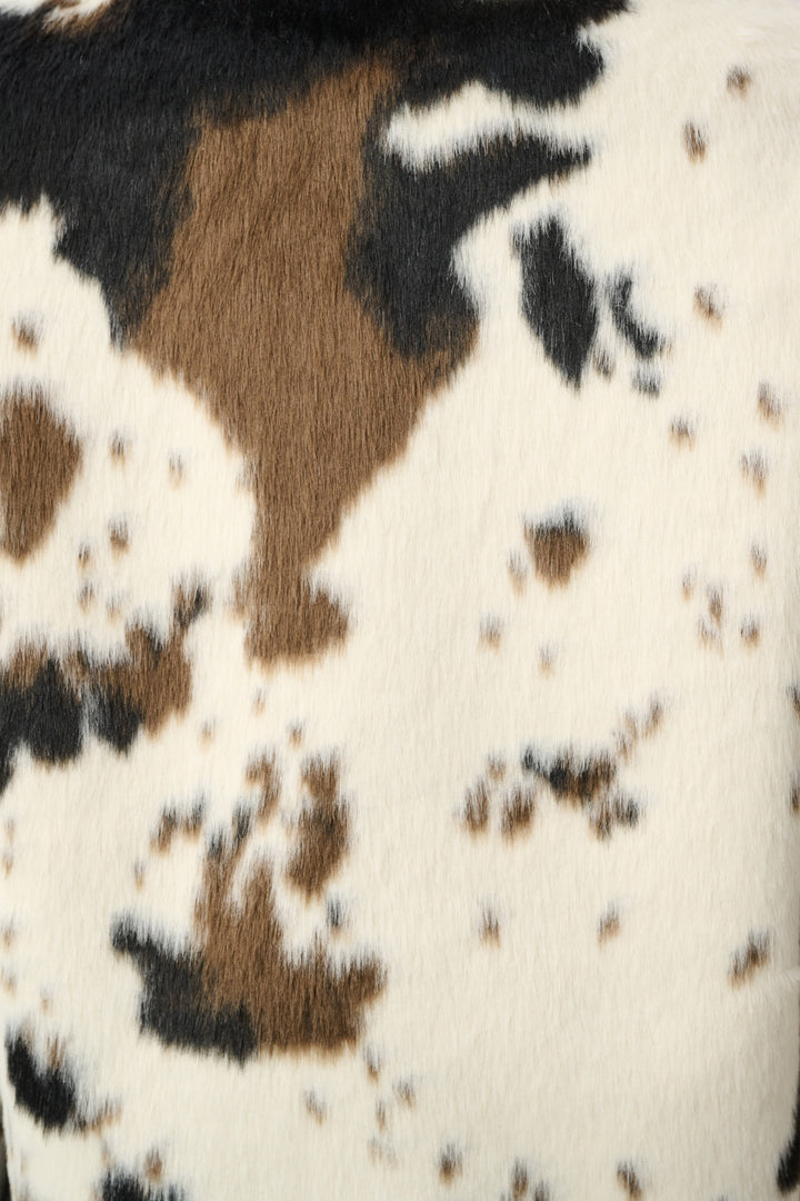 Faux Fur Cow Print Coat 264944