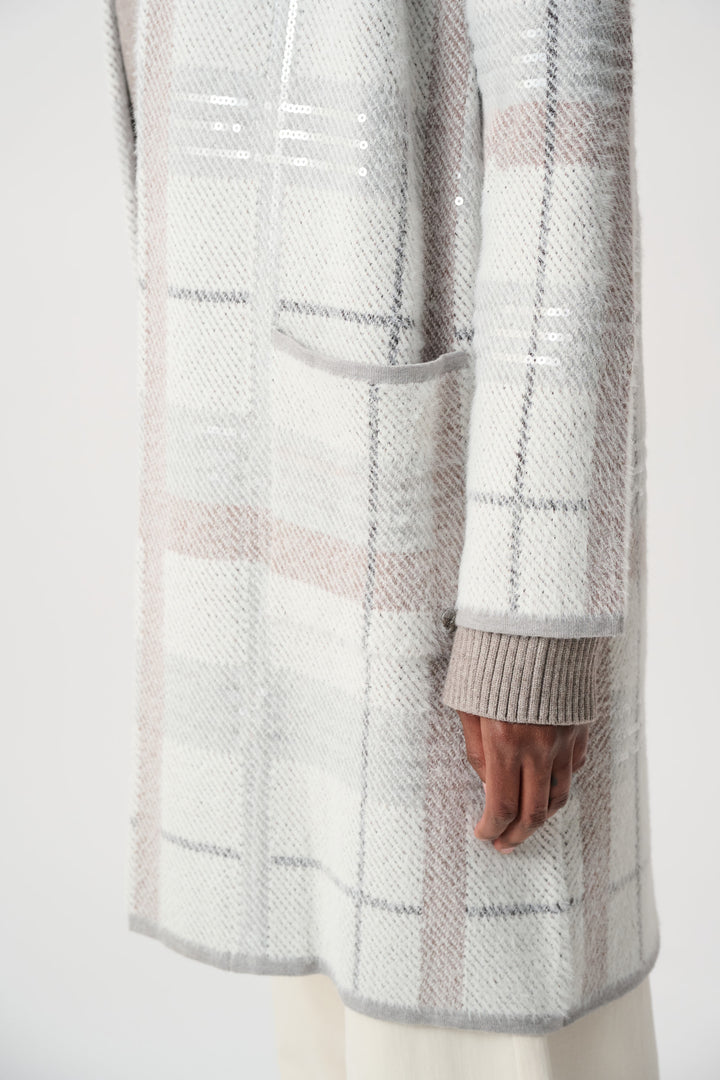 Sequin Plaid Sweater Cover-Up 264956
