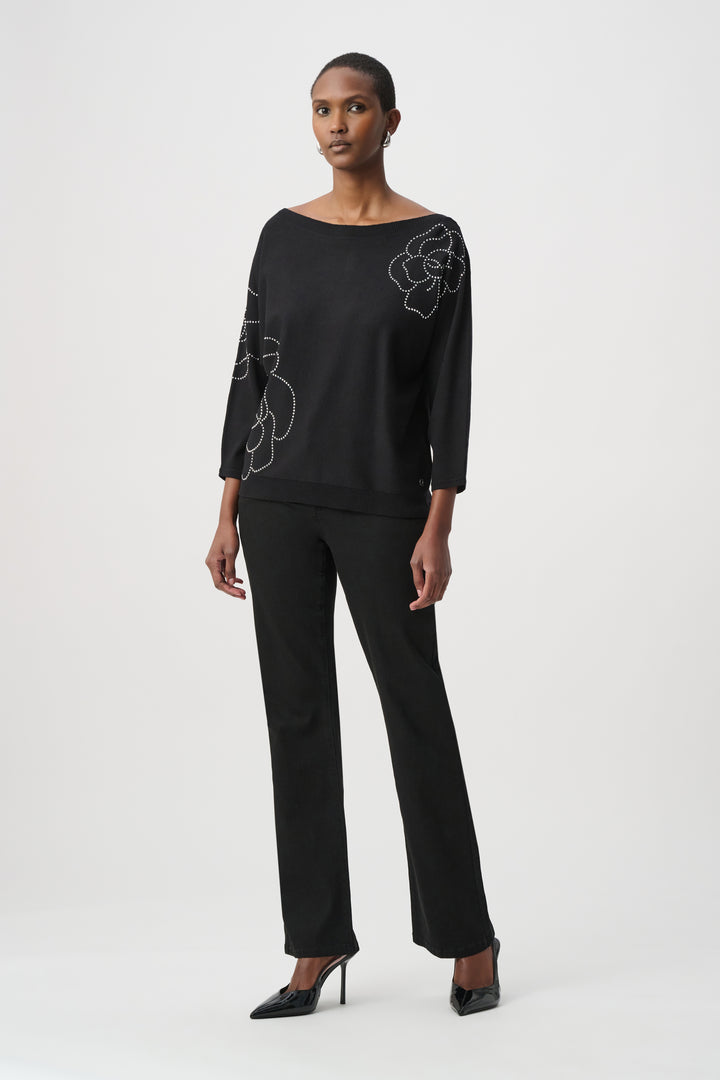 Pullover With Flower Applique 264957