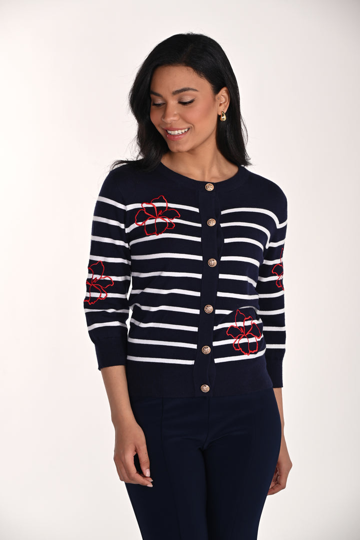 Striped Floral Cardigan 266553