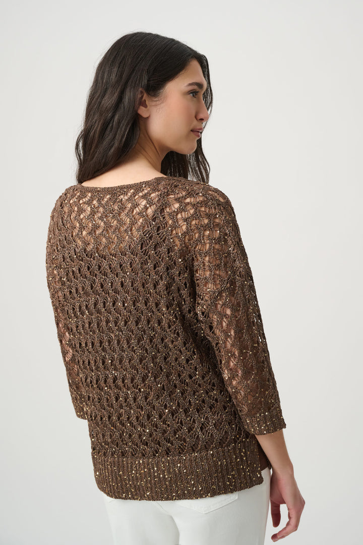 Sequin Yarn V-Neck Sweater 271979