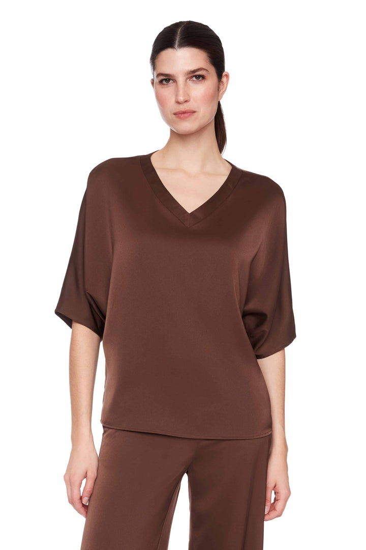 UP! Solid Belize Satin V-neck T-Shirt 30404