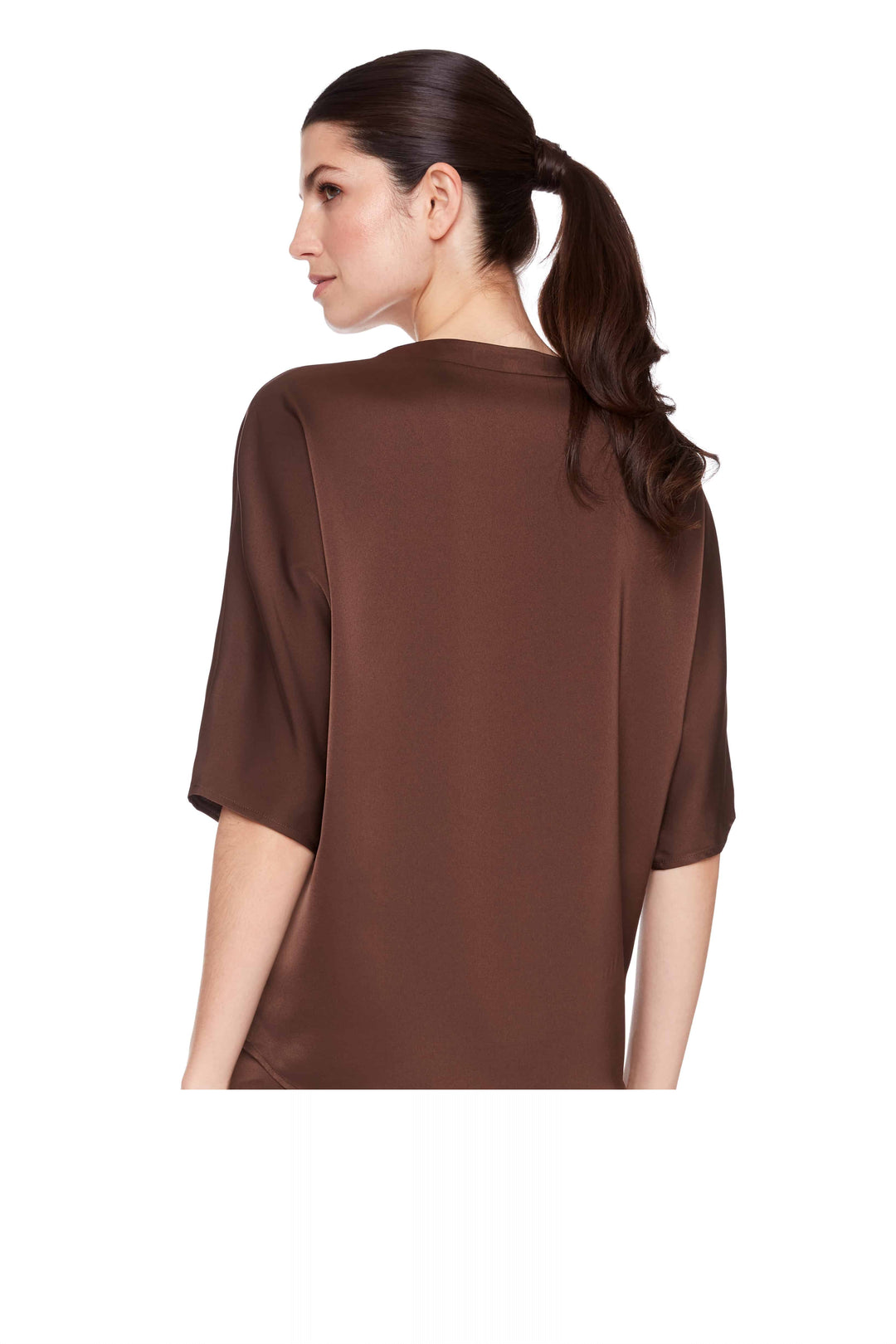 UP! Solid Belize Satin V-neck T-Shirt 30404