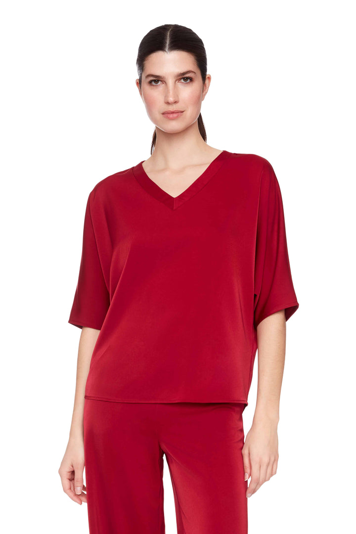 UP! Solid Belize Satin V-neck T-Shirt 30404
