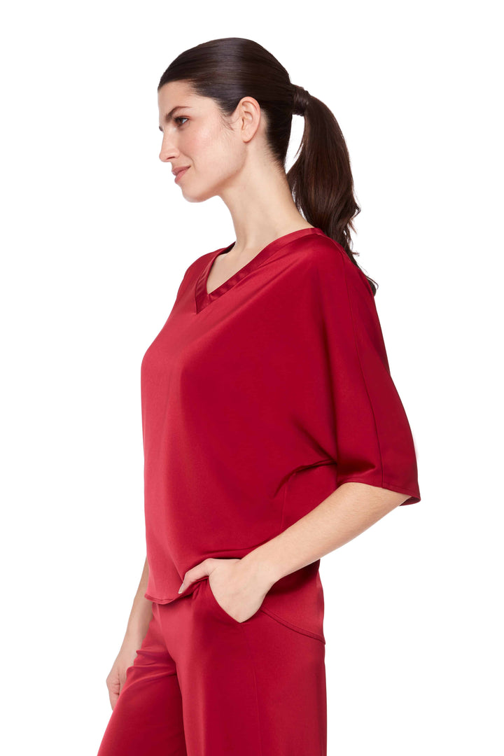 UP! Solid Belize Satin V-neck T-Shirt 30404