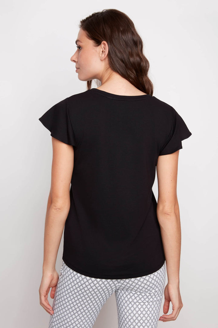 Provence V-neck Ruffle Sleeve Top