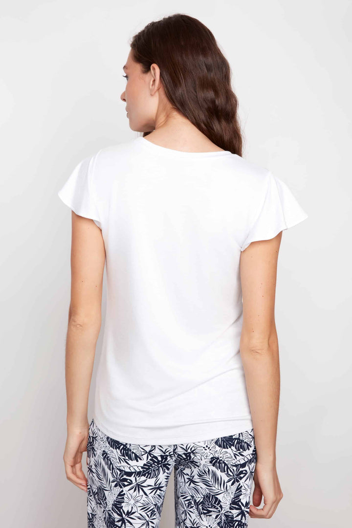 Provence V-neck Ruffle Sleeve Top
