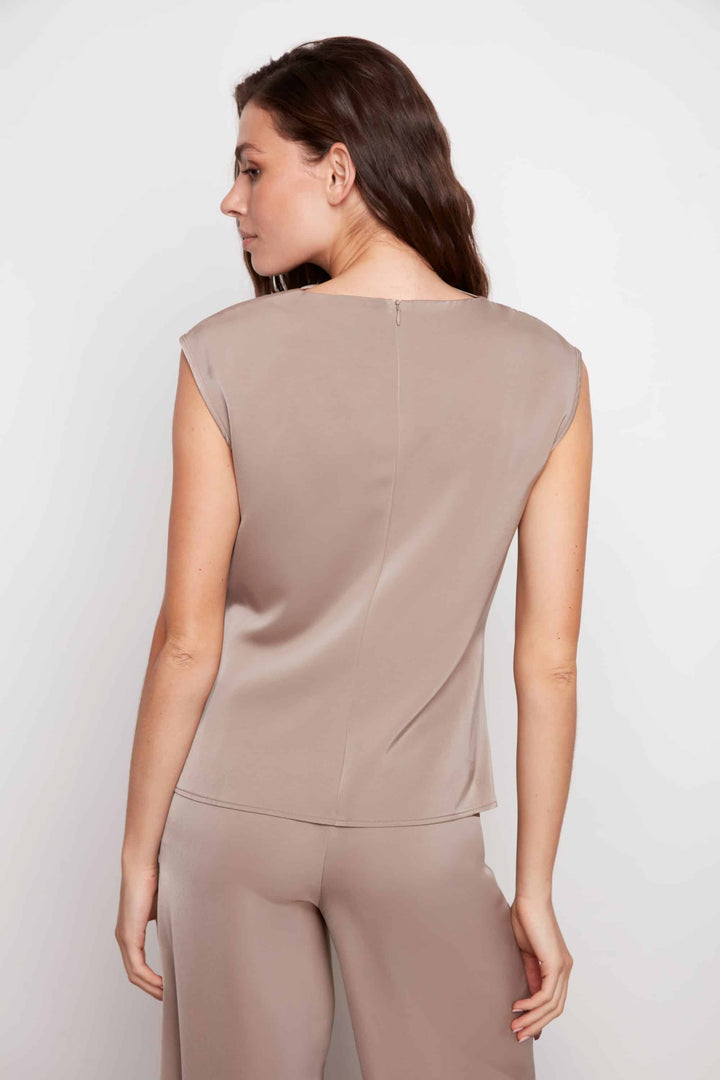 Belize Satin Drapey Sleeveless Top