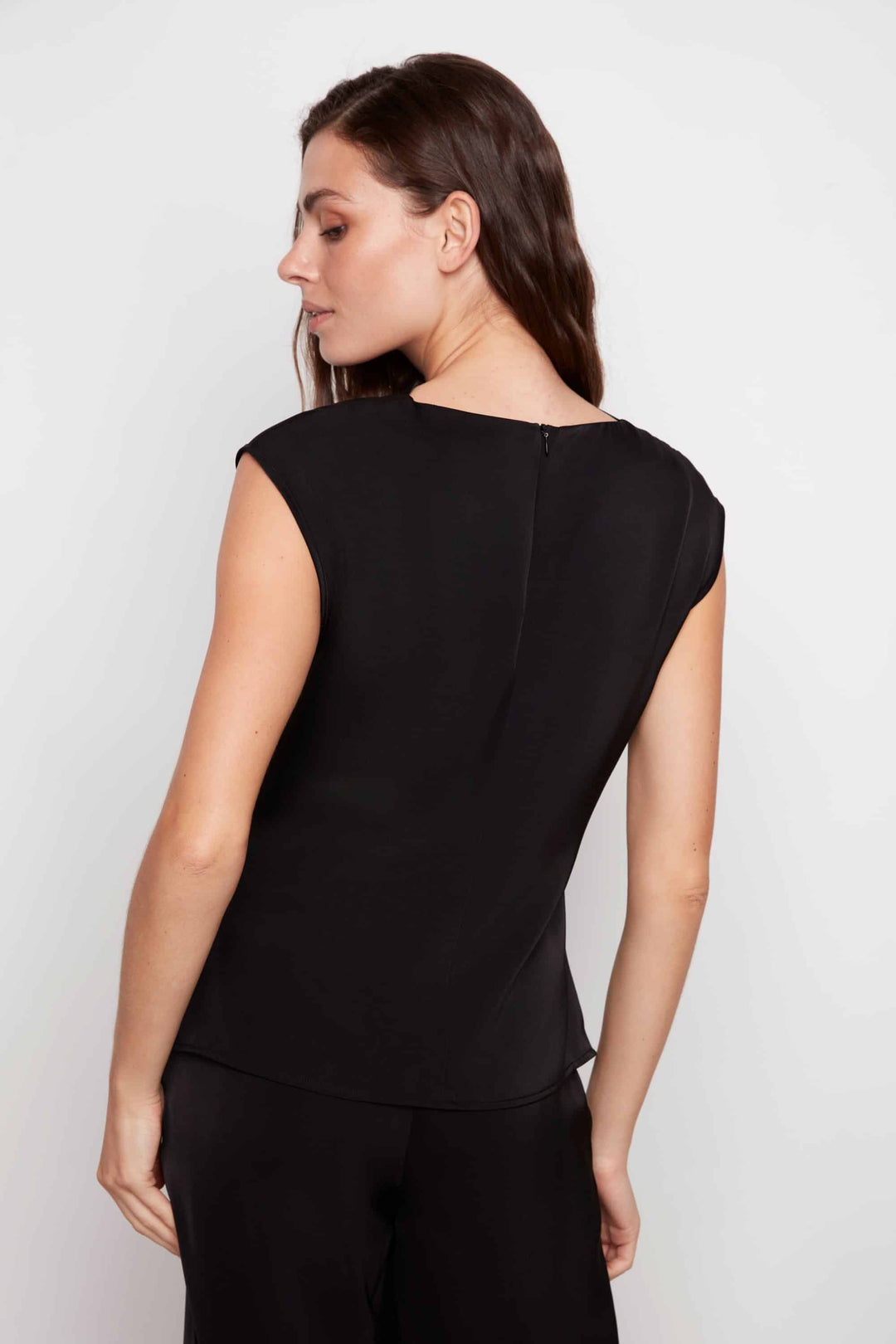 Belize Satin Drapey Sleeveless Top