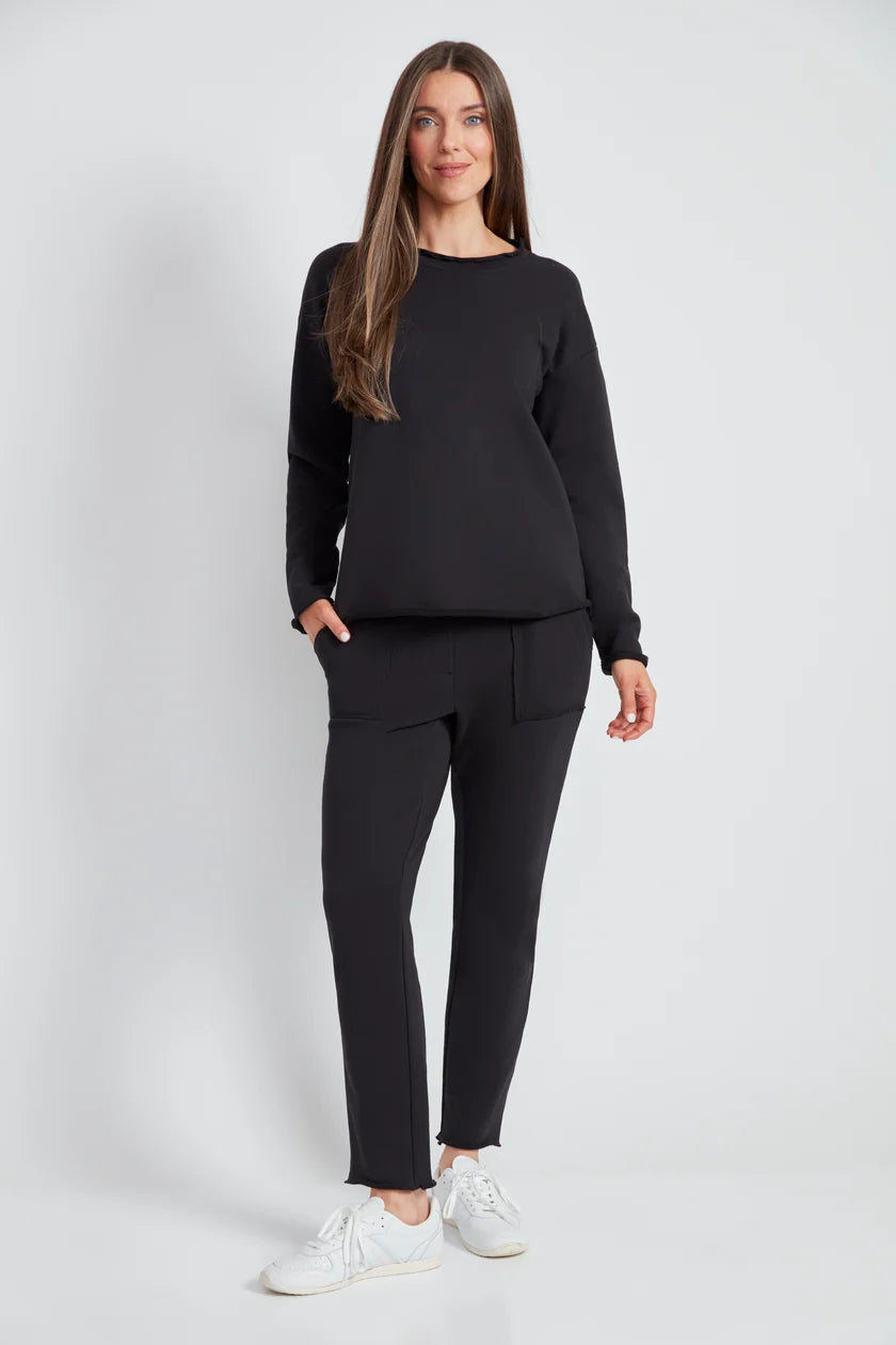 UP French Terry Raw Edge Long Sleeve Top 30656