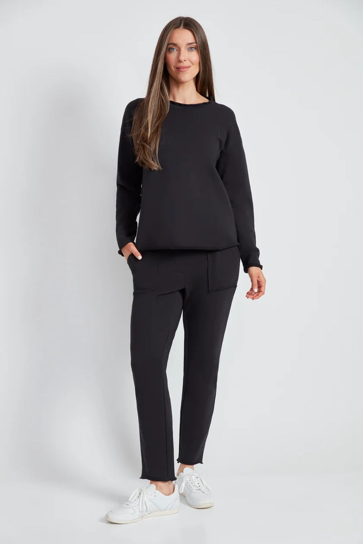 UP French Terry Raw Edge Long Sleeve Top 30656