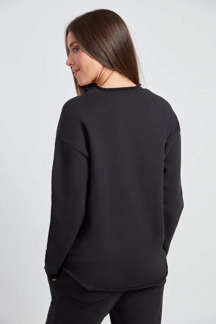 UP French Terry Raw Edge Long Sleeve Top 30656