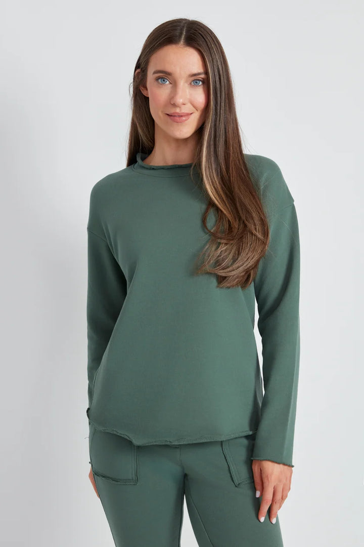 UP French Terry Raw Edge Long Sleeve Top 30656