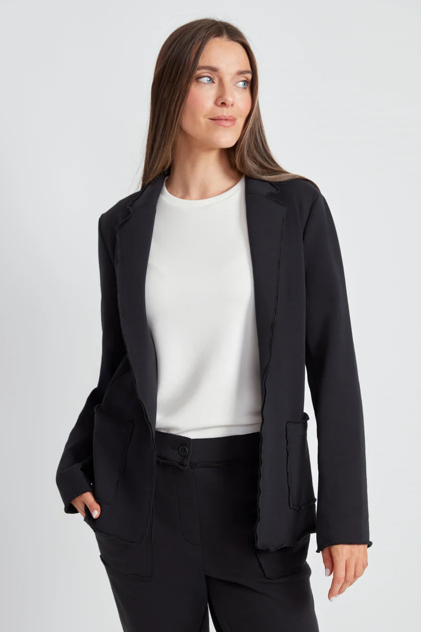 UP! French Terry Raw Edge Blazer 30657