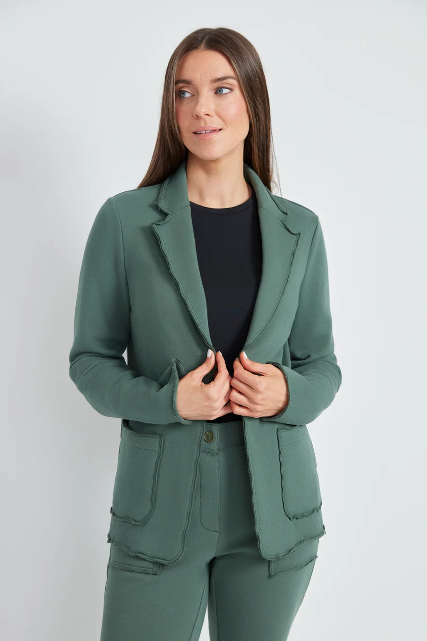 UP! French Terry Raw Edge Blazer 30657