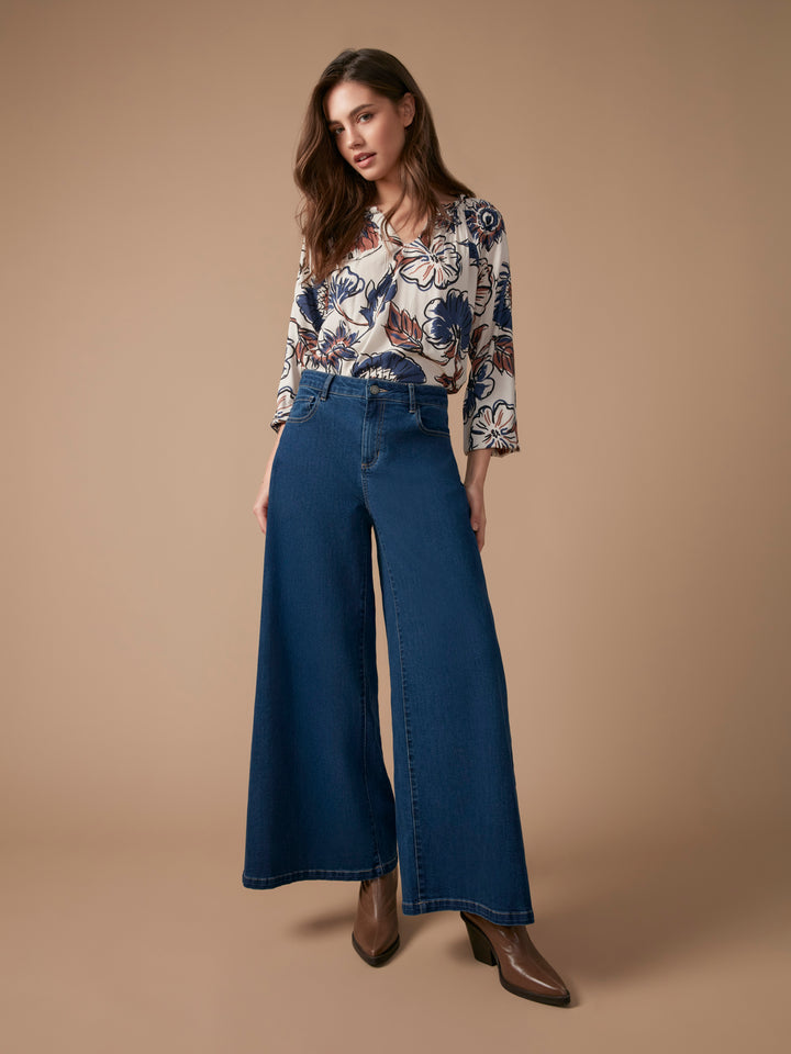 Printed  Raglan Long Sleeve Blouse