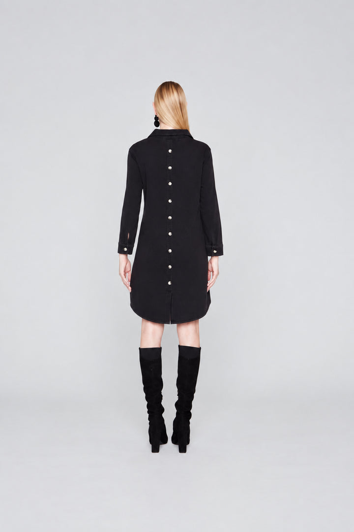 Compli K Dream Denim Novelty Dress With Back Button Detail And Roll Hem Sleeve With Tab 36519