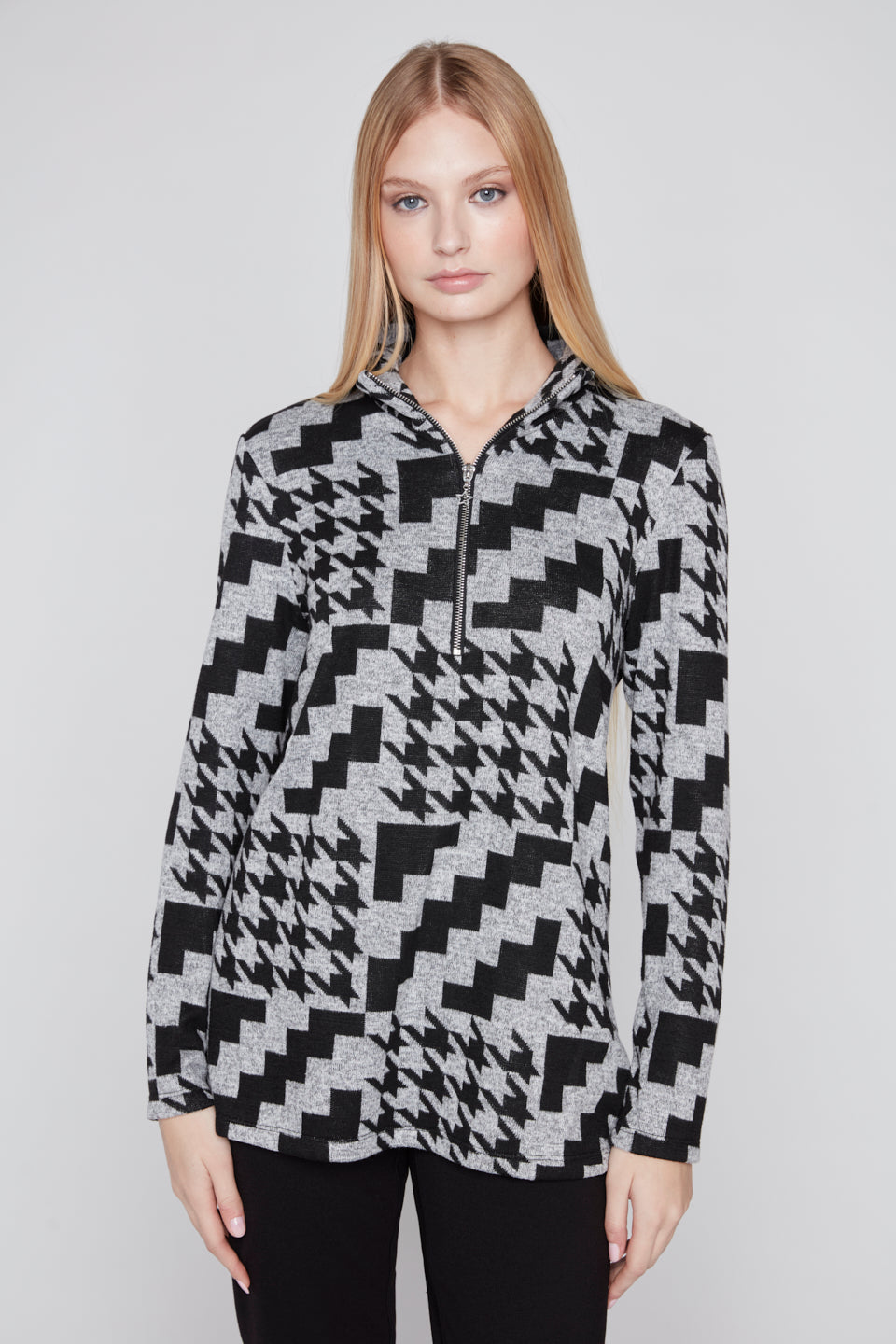 Compli K Pop Over Swing Top With Zip Front Detail 36561