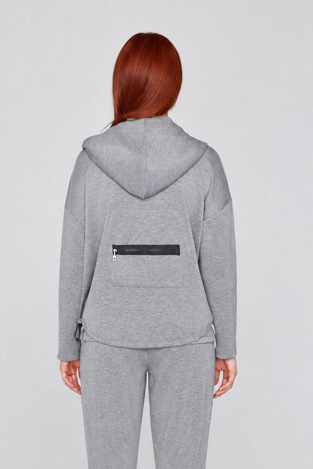 Compli K Novelty Zip Front Hoodie With Back Zip Detail 36582