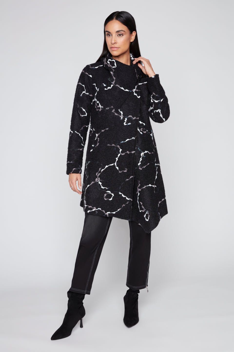 Compli K Novelty Assemetric Detail Coat 36597