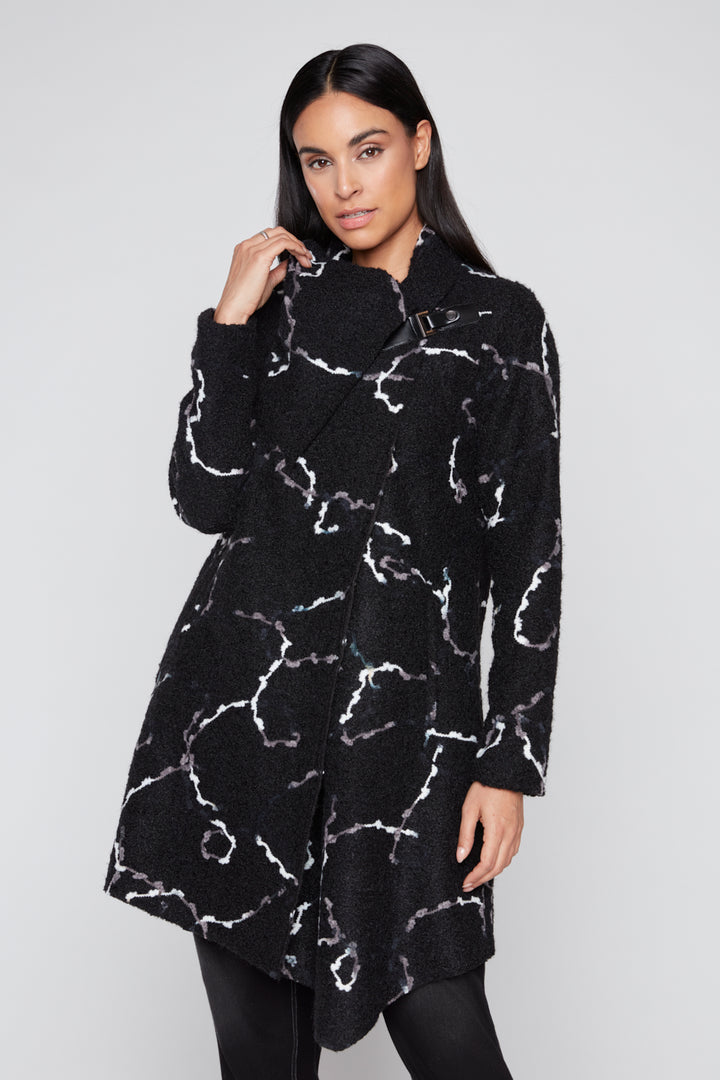 Compli K Novelty Assemetric Detail Coat 36597